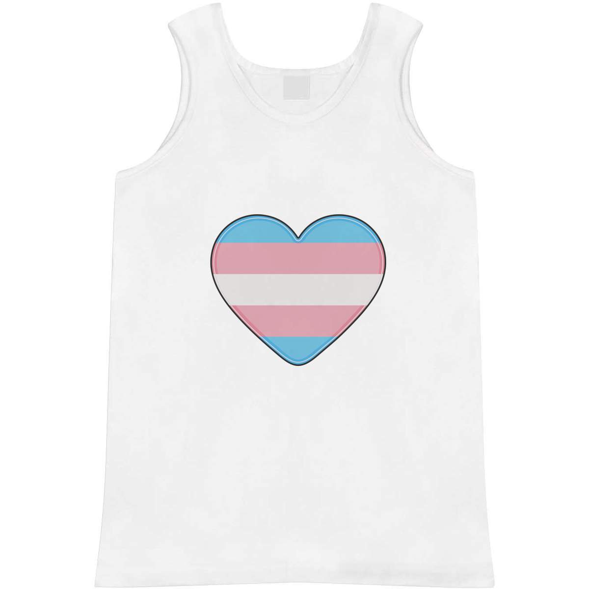Large 'Transgender Flag Heart' Adult Vest / Tank Top (AV00081265)