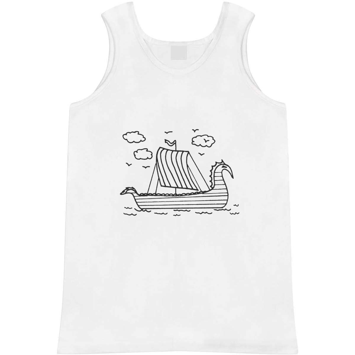 Large 'Viking Ship At Sea' Adult Vest / Tank Top (AV00093235)