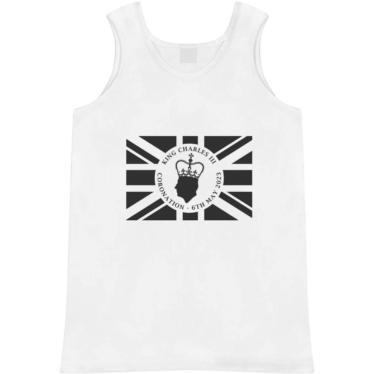 Large 'King Charles Coronation Union Jack Flag' Adult Vest / Tank Top (AV00096031)