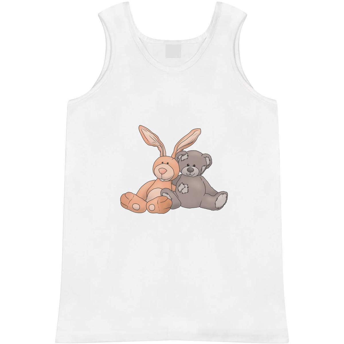 Large 'Bunny & Teddy Toy Cuddle' Adult Vest / Tank Top (AV00102343)