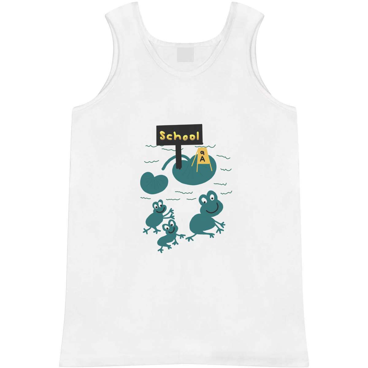 Large 'Frogs Going to School' Adult Vest / Tank Top (AV00117093)