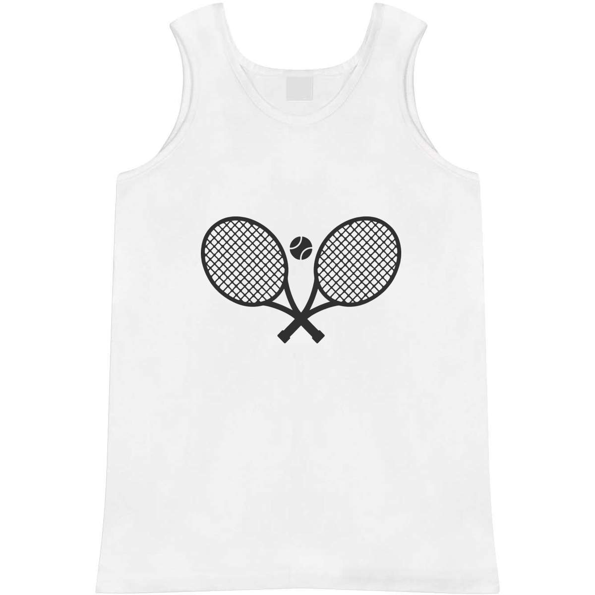 Large 'Tennis Rackets And Ball' Adult Vest / Tank Top (AV00120517)