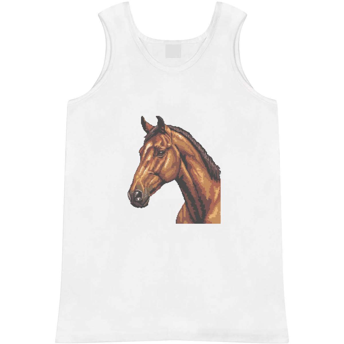 Large 'Horse Portrait Pixel Art' Adult Vest / Tank Top (AV00122473)