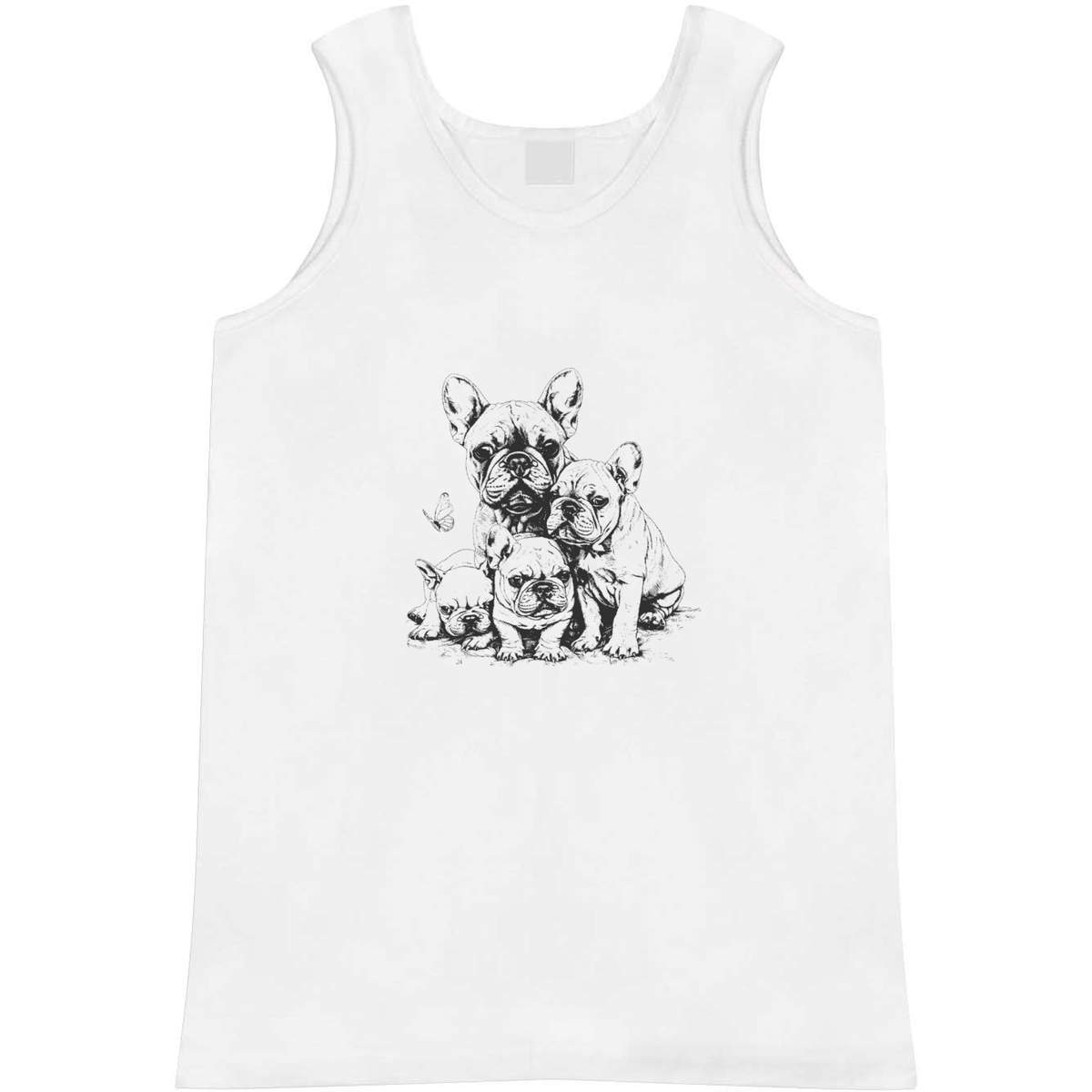 Large 'French Bulldog Mother with Puppies' Adult Vest / Tank Top (AV00130133)