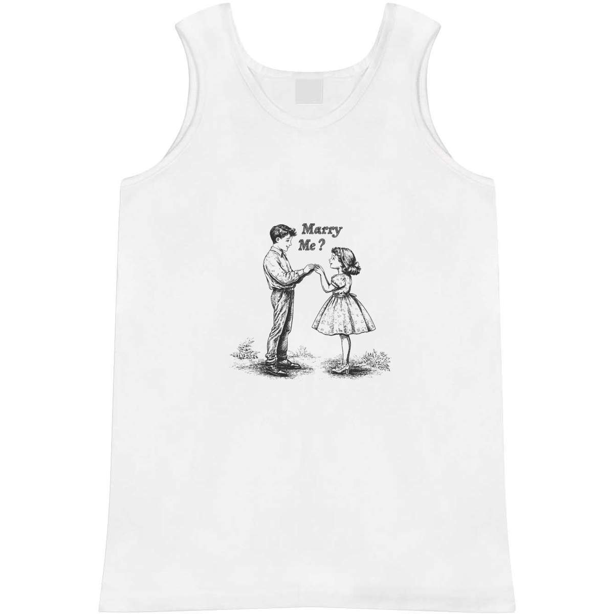 Large 'Marry Me? Boy and Girl' Adult Vest / Tank Top (AV00134209)
