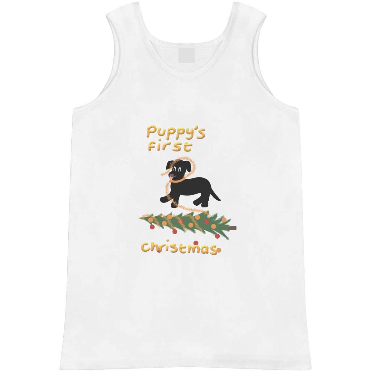 Large 'Puppy's First Christmas ' Adult Vest / Tank Top (AV00138985)