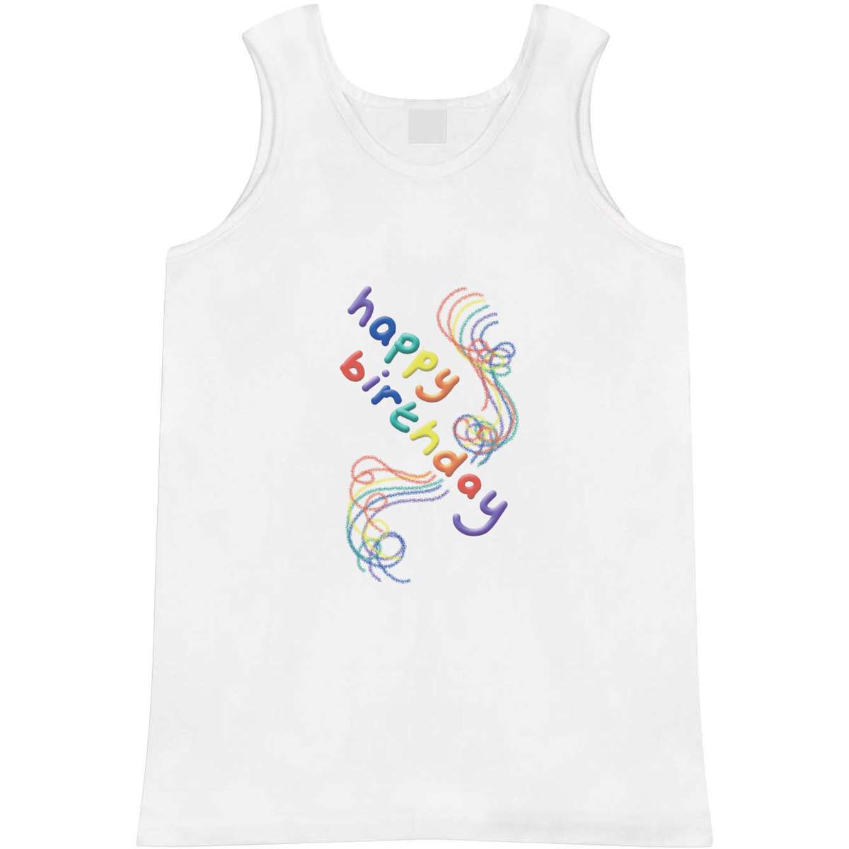 Large 'Happy Birthday Rainbow ' Adult Vest / Tank Top (AV00139441)