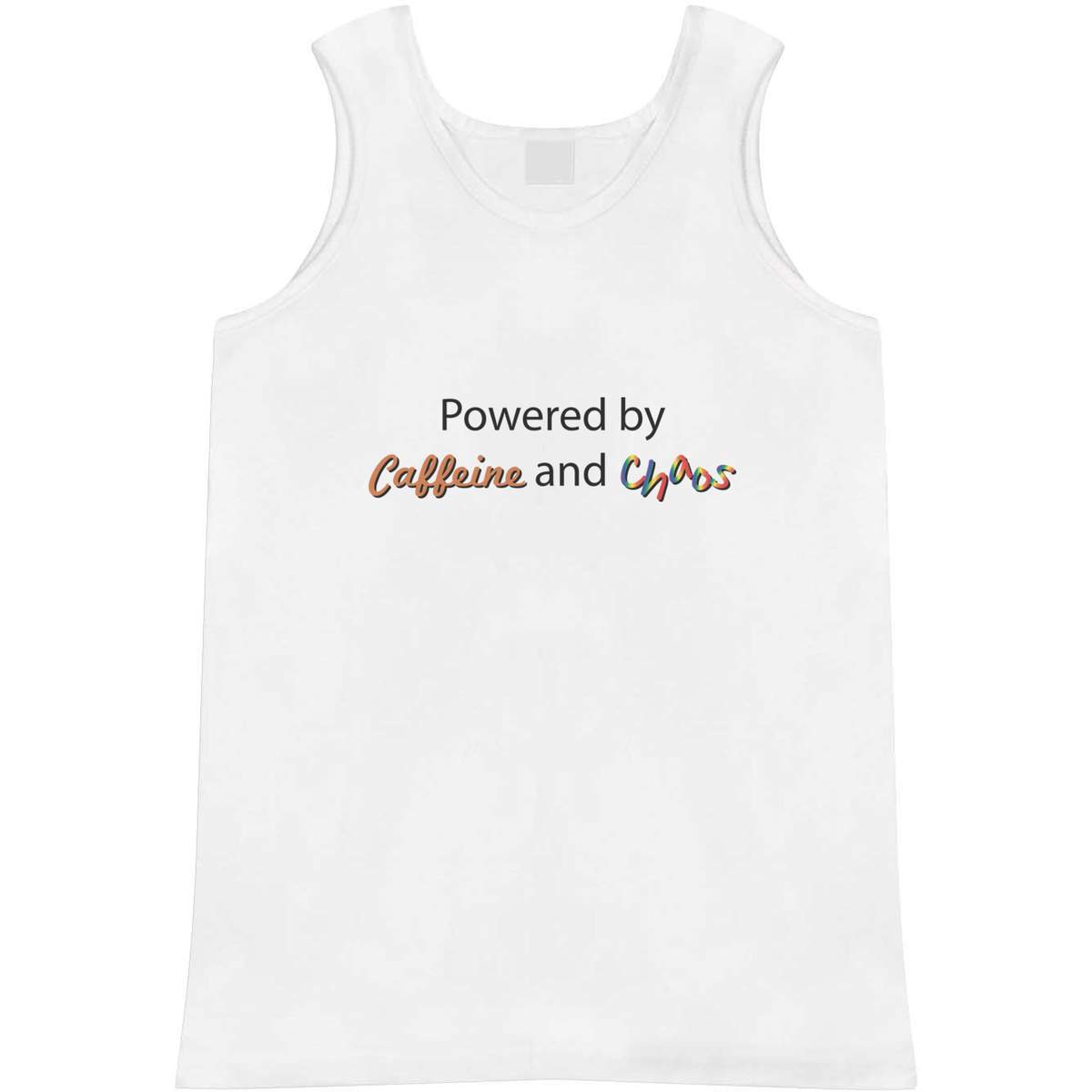 Large 'Powered By Caffeine and Chaos' Adult Vest / Tank Top (AV00140397)