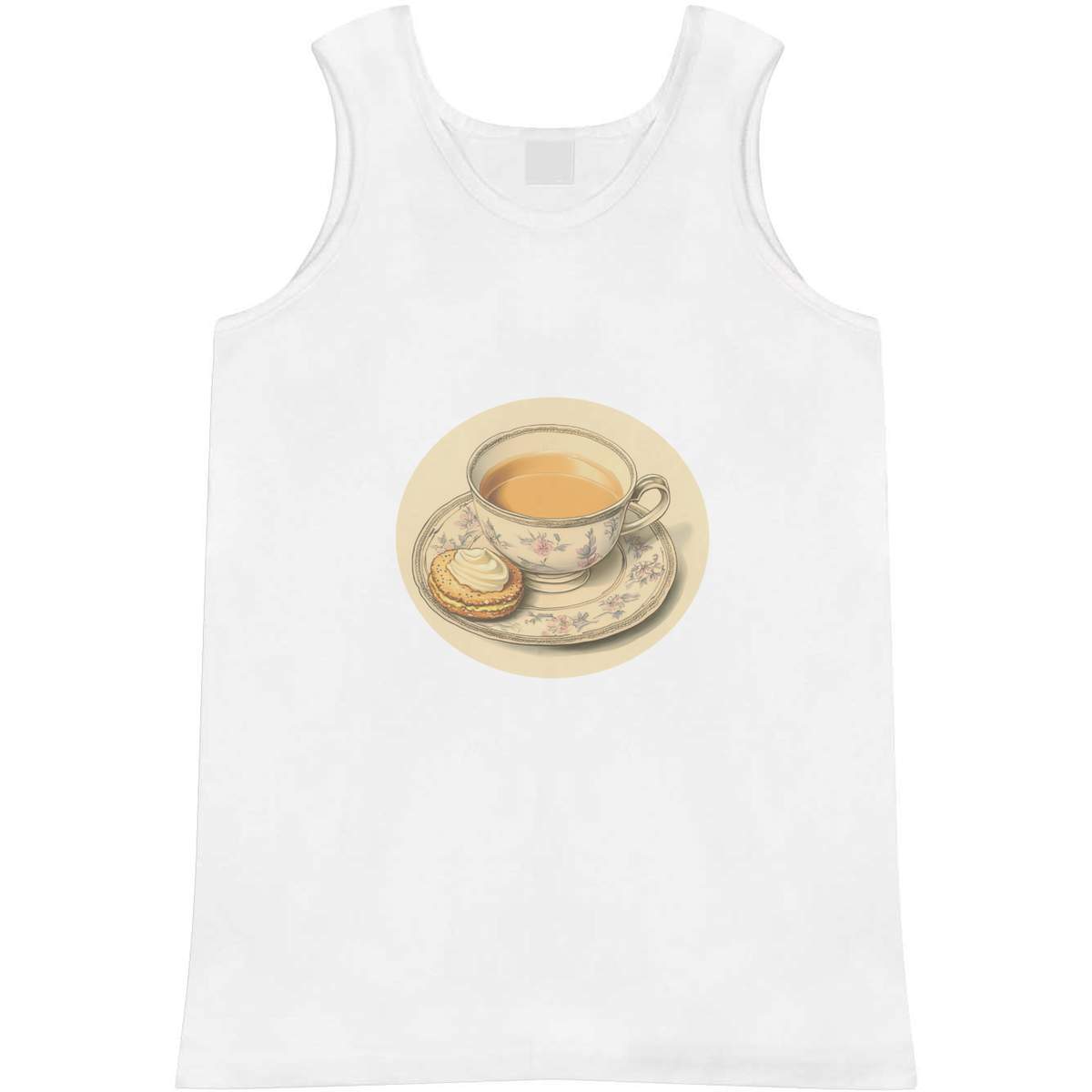 Large 'Cup of Tea with a Custard Cream Biscuit' Adult Vest / Tank Top (AV00142825)