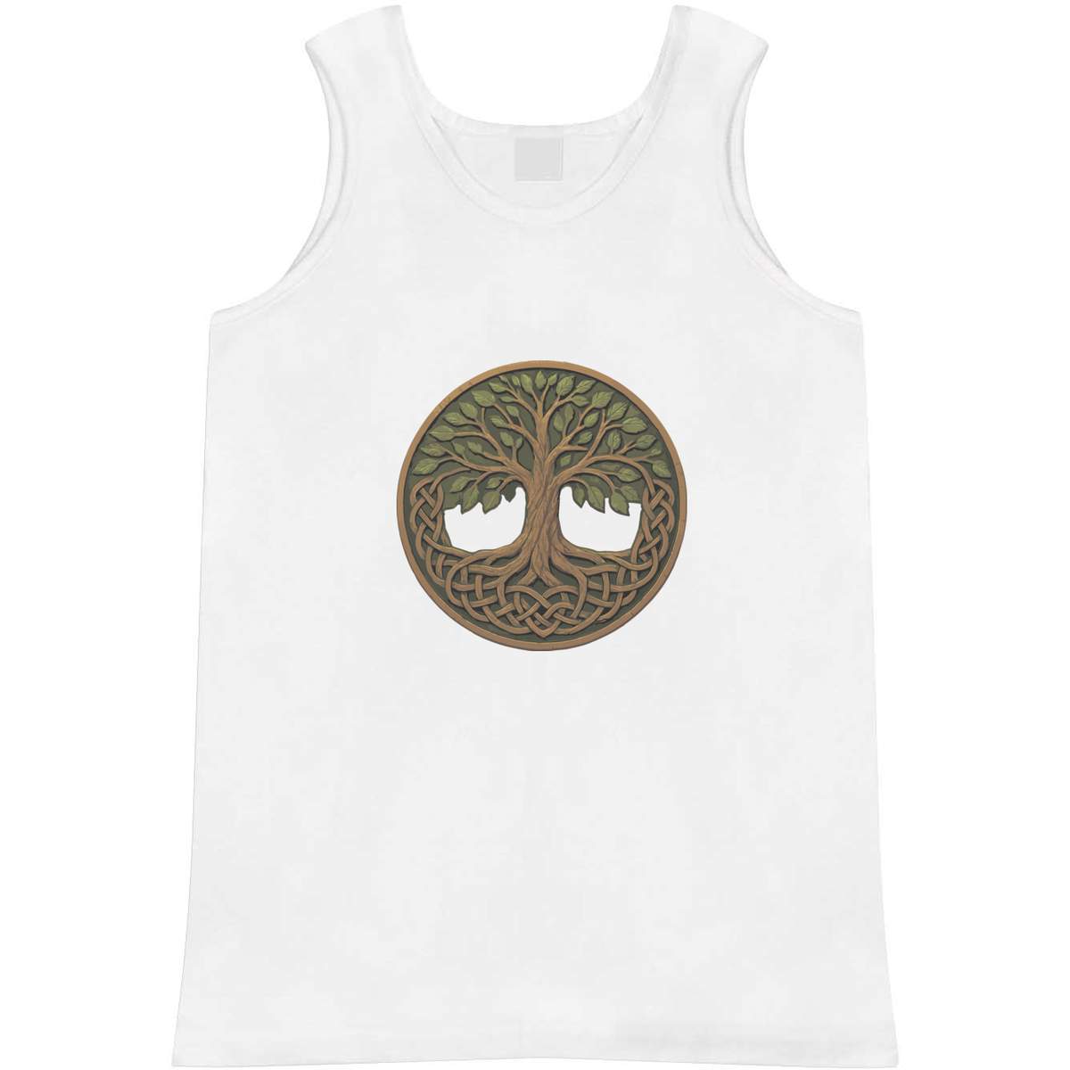 'Celtic Tree of Life' Adult Vest - White, L - Sleeveless Tank Top for Gym, Training, Running, Sports and Summer (AV00157173)