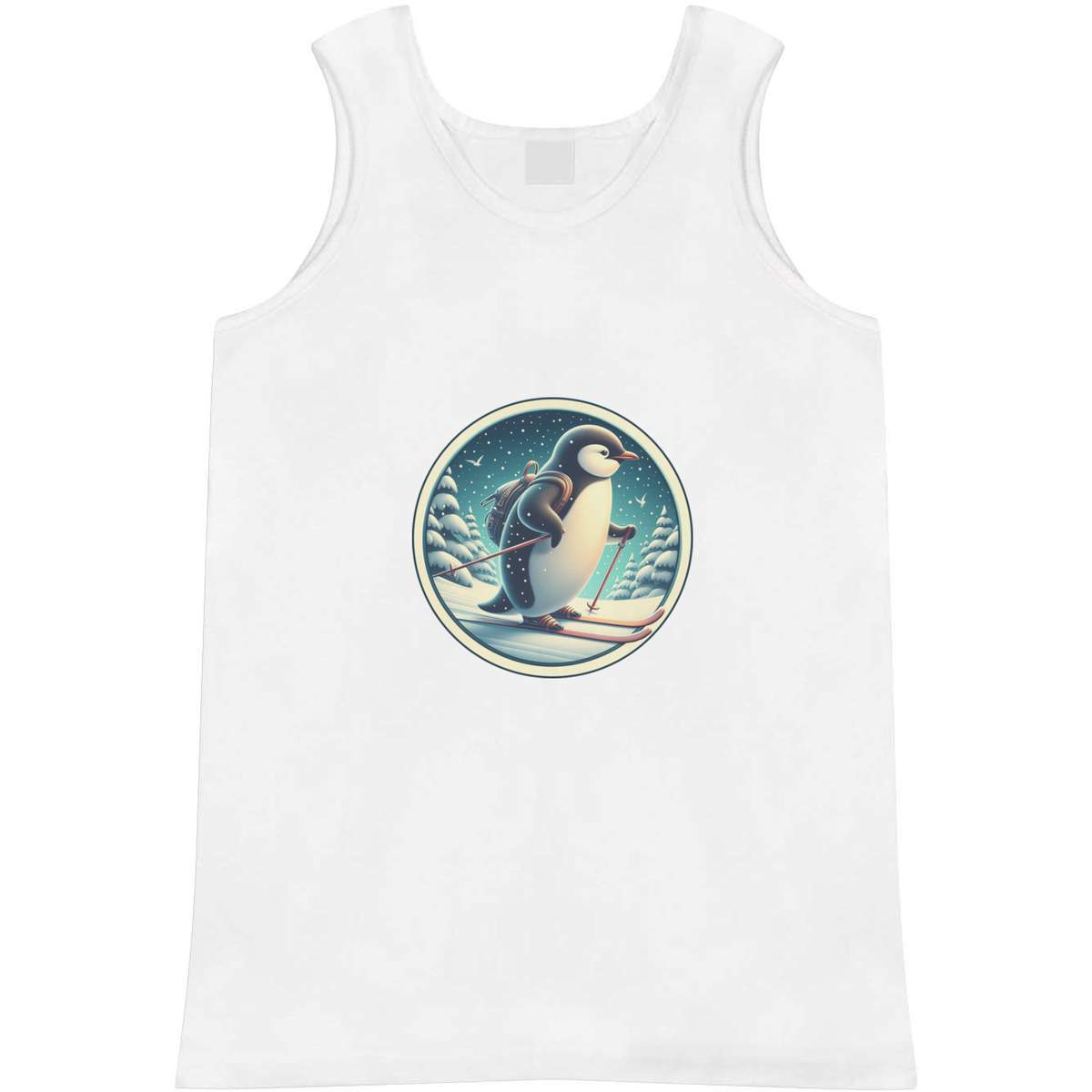Large 'Cute Penguin Winter Skiing Trip' Adult Vest / Tank Top (AV00160969)