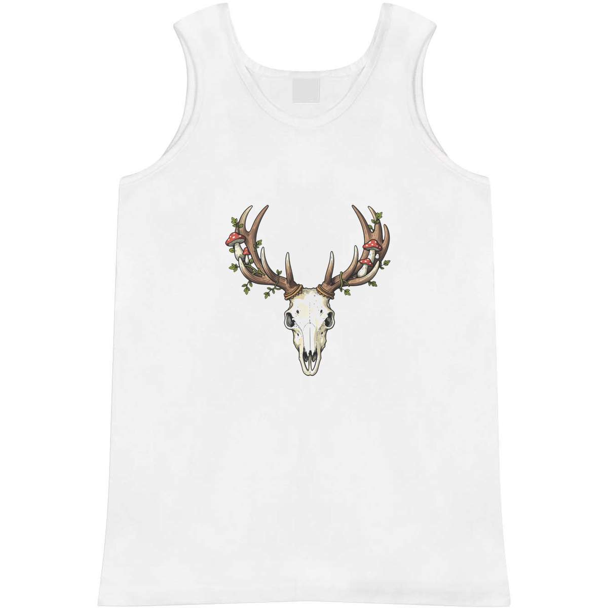 Large 'Deer Skull With Mushrooms and Vines' Adult Vest / Tank Top (AV00177085)