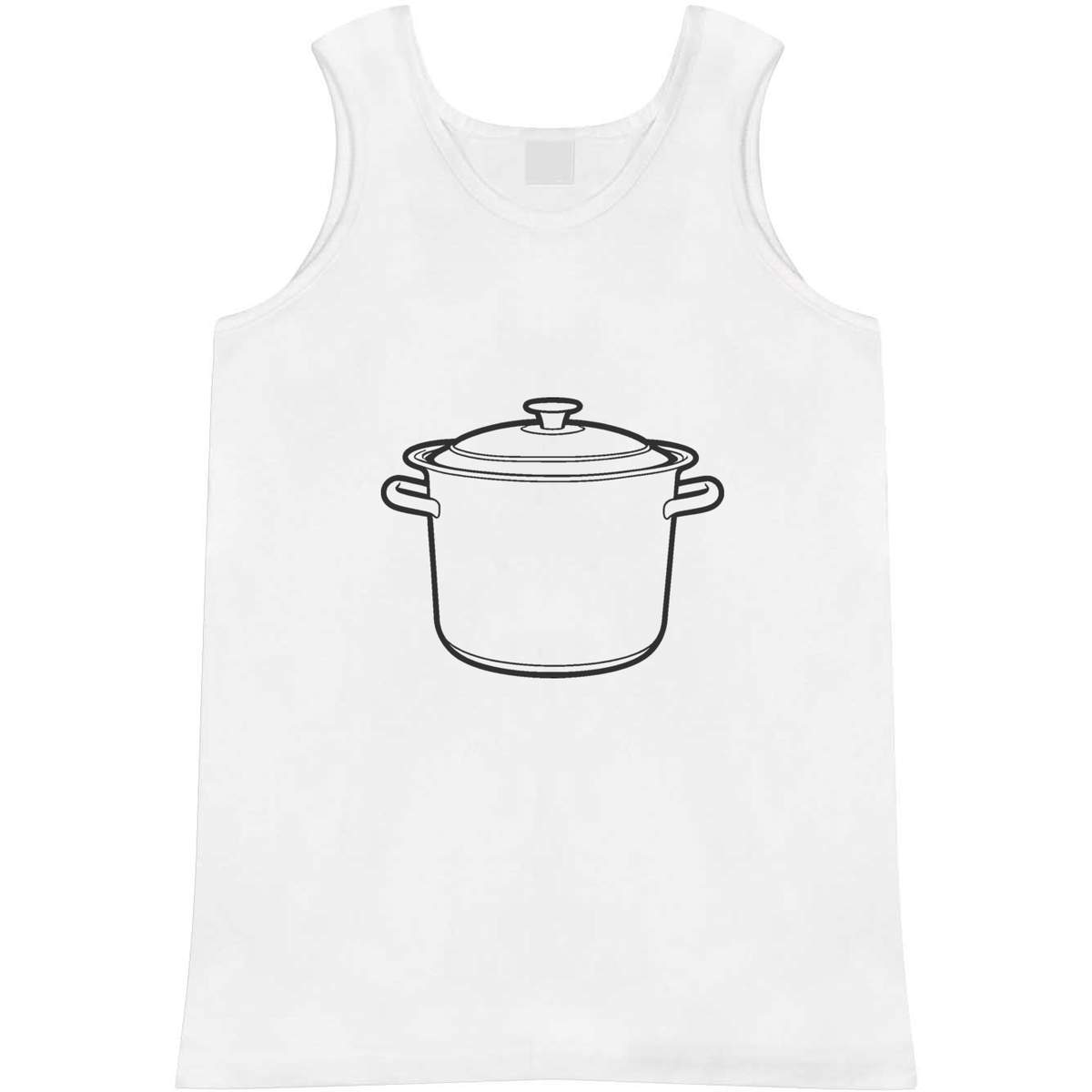 'Stock Pot' Adult Vest - White, L - Sleeveless Tank Top for Gym, Training, Running, Sports and Summer (AV00178537)