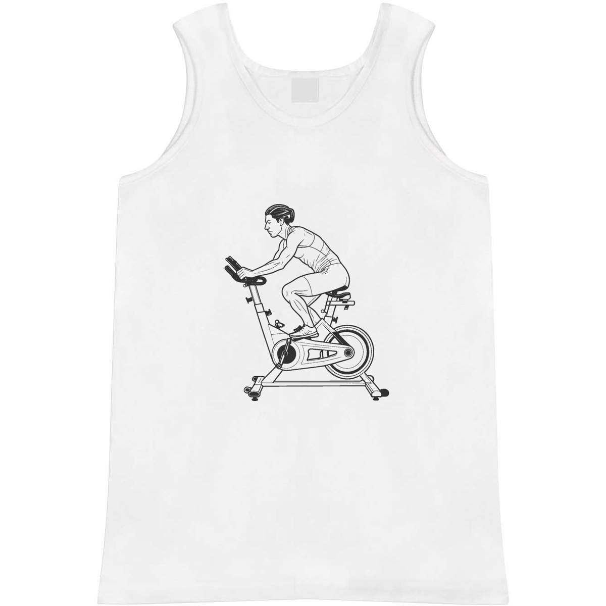 'Spin Bike' Adult Vest - White, L - Sleeveless Tank Top for Gym, Training, Running, Sports and Summer (AV00180305)