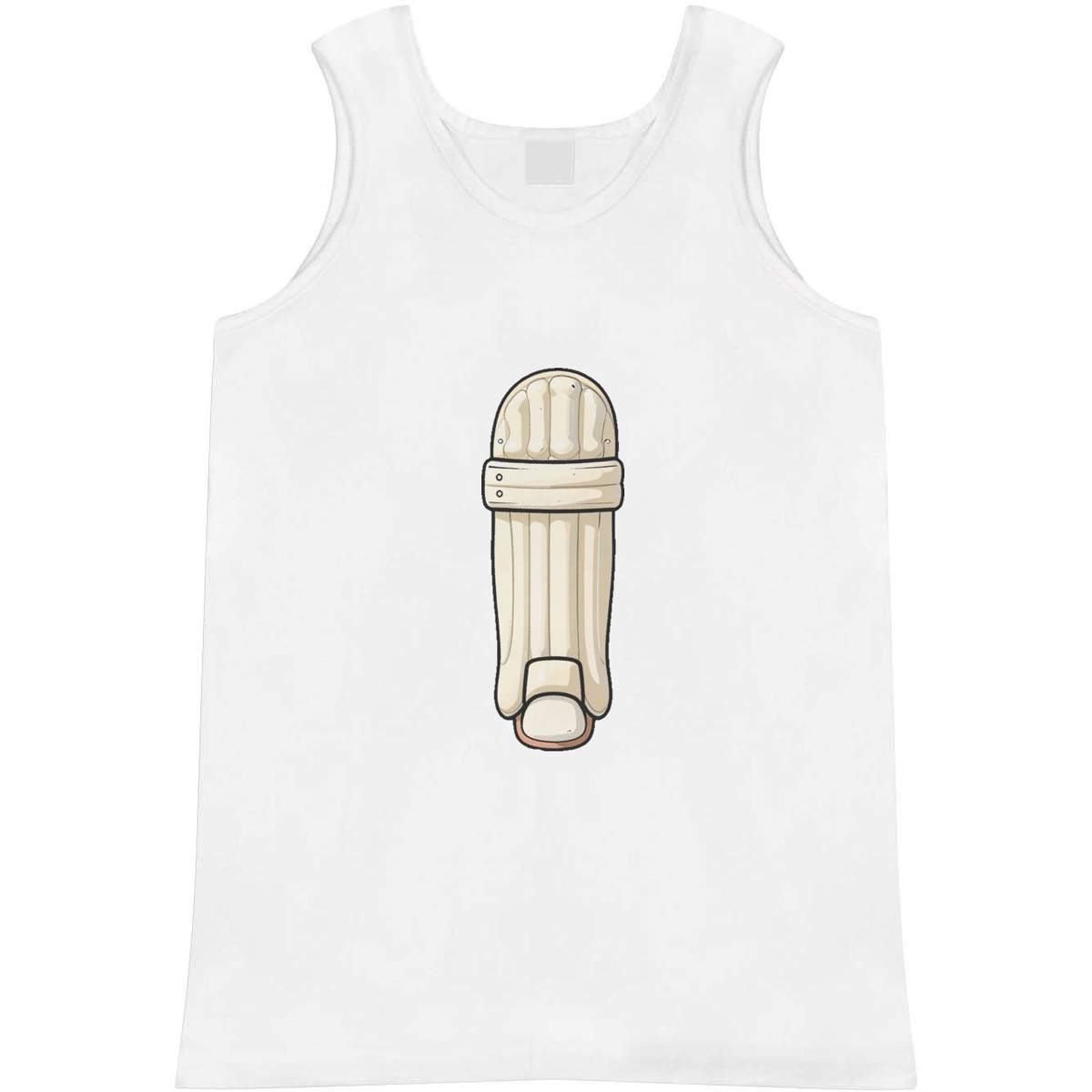 'Cricket Pads' Adult Vest - White, L - Sleeveless Tank Top for Gym, Training, Running, Sports and Summer (AV00181625)