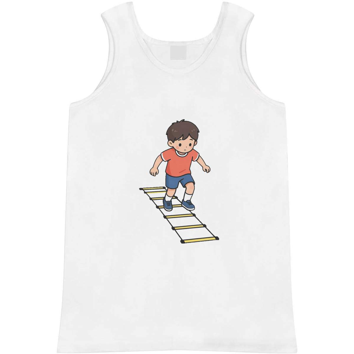 'Agility Training Ladder' Adult Vest - White, L - Sleeveless Tank Top for Gym, Training, Running, Sports and Summer (AV00181729)