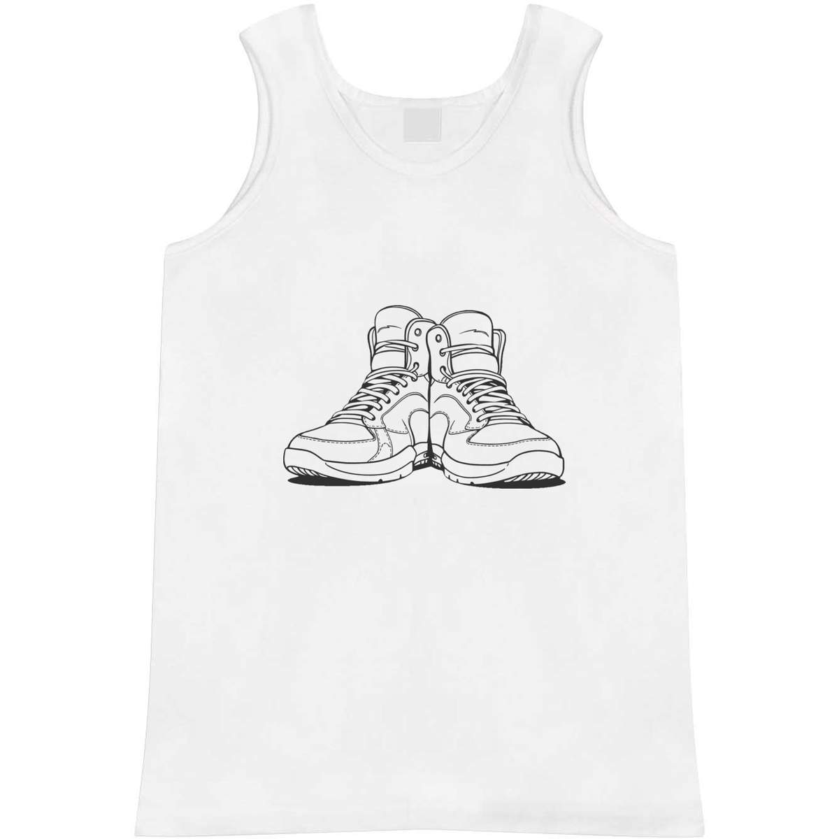 'Basketball Shoes' Adult Vest - White, L - Sleeveless Tank Top for Gym, Training, Running, Sports and Summer (AV00181745)