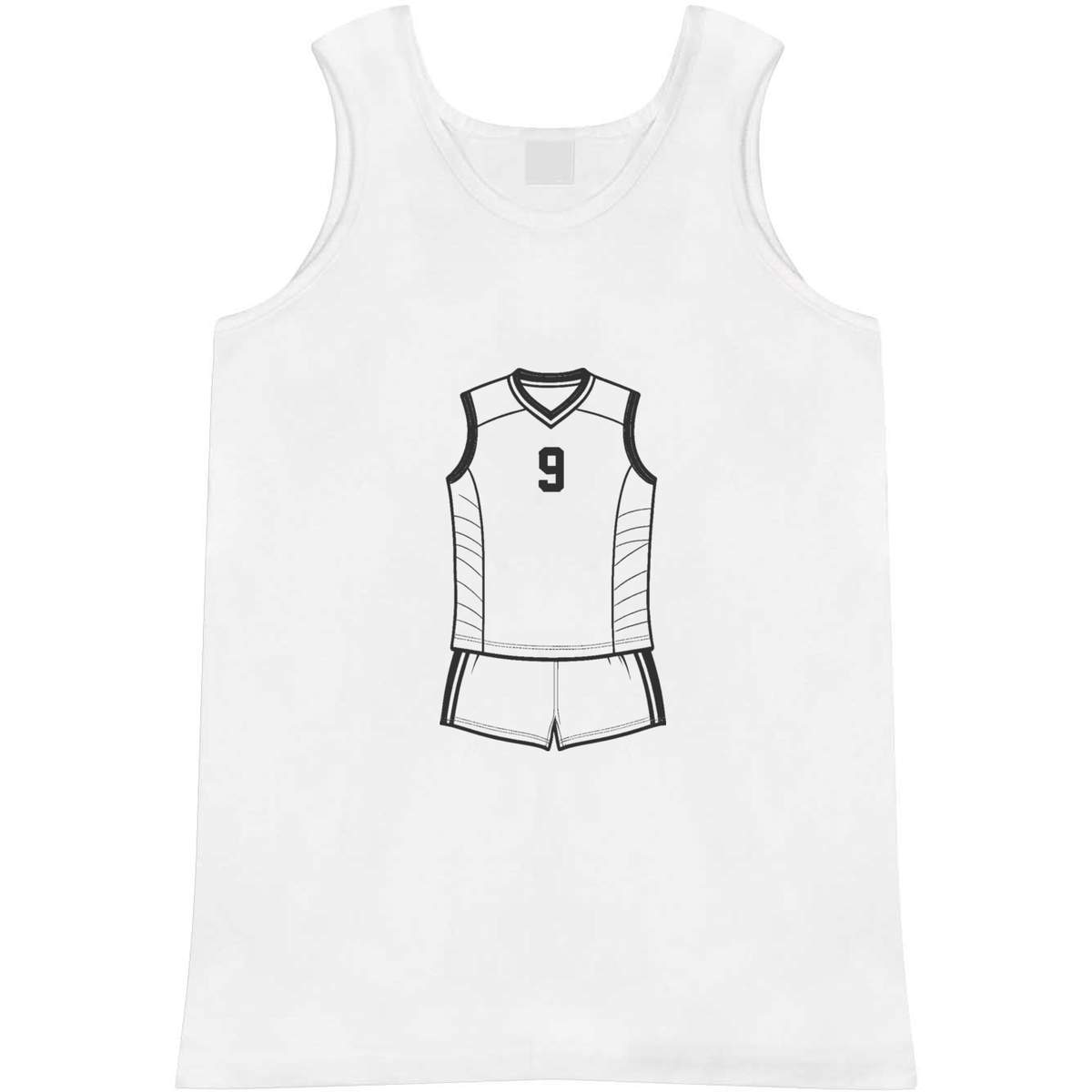 'Volleyball Uniform' Adult Vest - White, L - Sleeveless Tank Top for Gym, Training, Running, Sports and Summer (AV00186077)