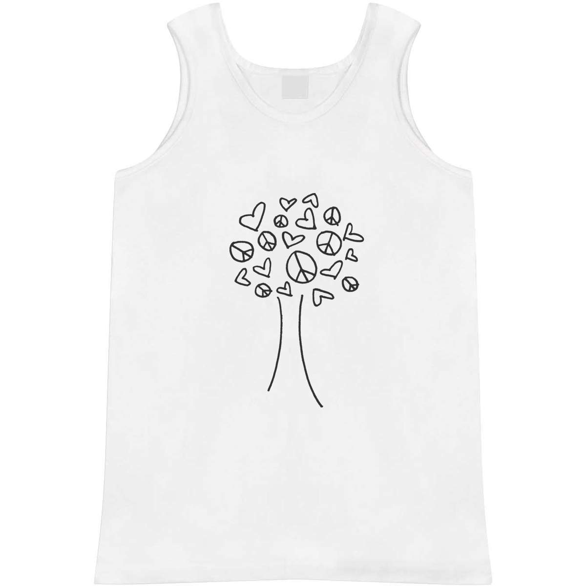 Medium 'Peace & Love Tree' Adult Vest / Tank Top (AV00056246)