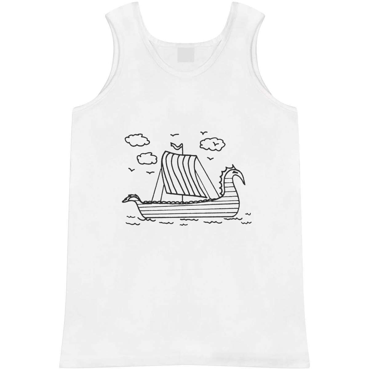 Medium 'Viking Ship At Sea' Adult Vest / Tank Top (AV00093234)