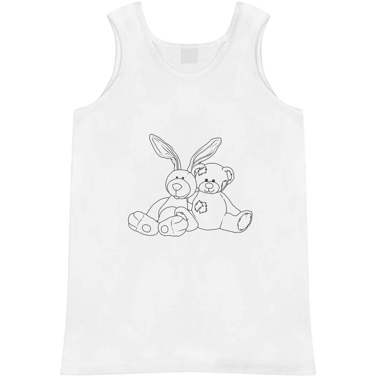 Medium 'Bunny & Teddy Toy Cuddle' Adult Vest / Tank Top (AV00102338)
