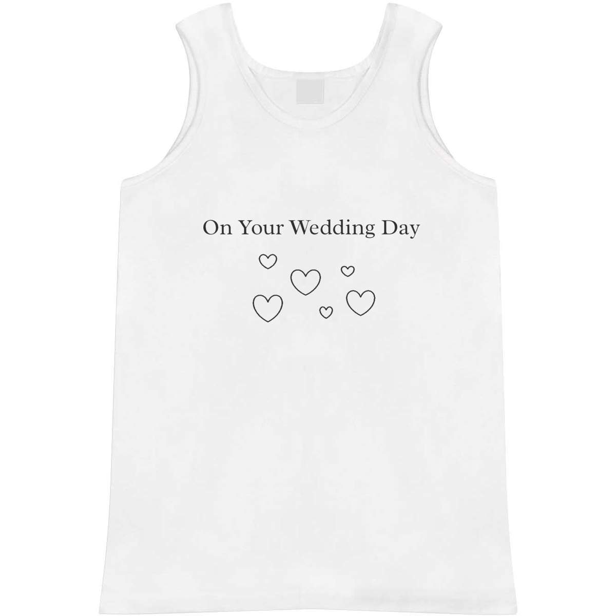 Medium 'On Your Wedding Day Text With Hearts ' Adult Vest / Tank Top (AV00102769)