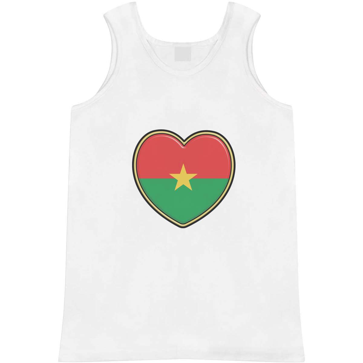 Medium 'Burkina Faso Flag Heart' Adult Vest / Tank Top (AV00106820)