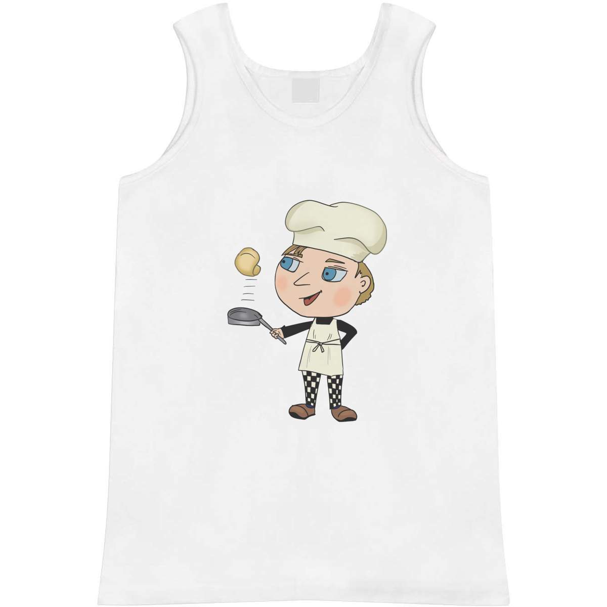 Medium 'Chef Flipping Pancake' Adult Vest / Tank Top (AV00107416)