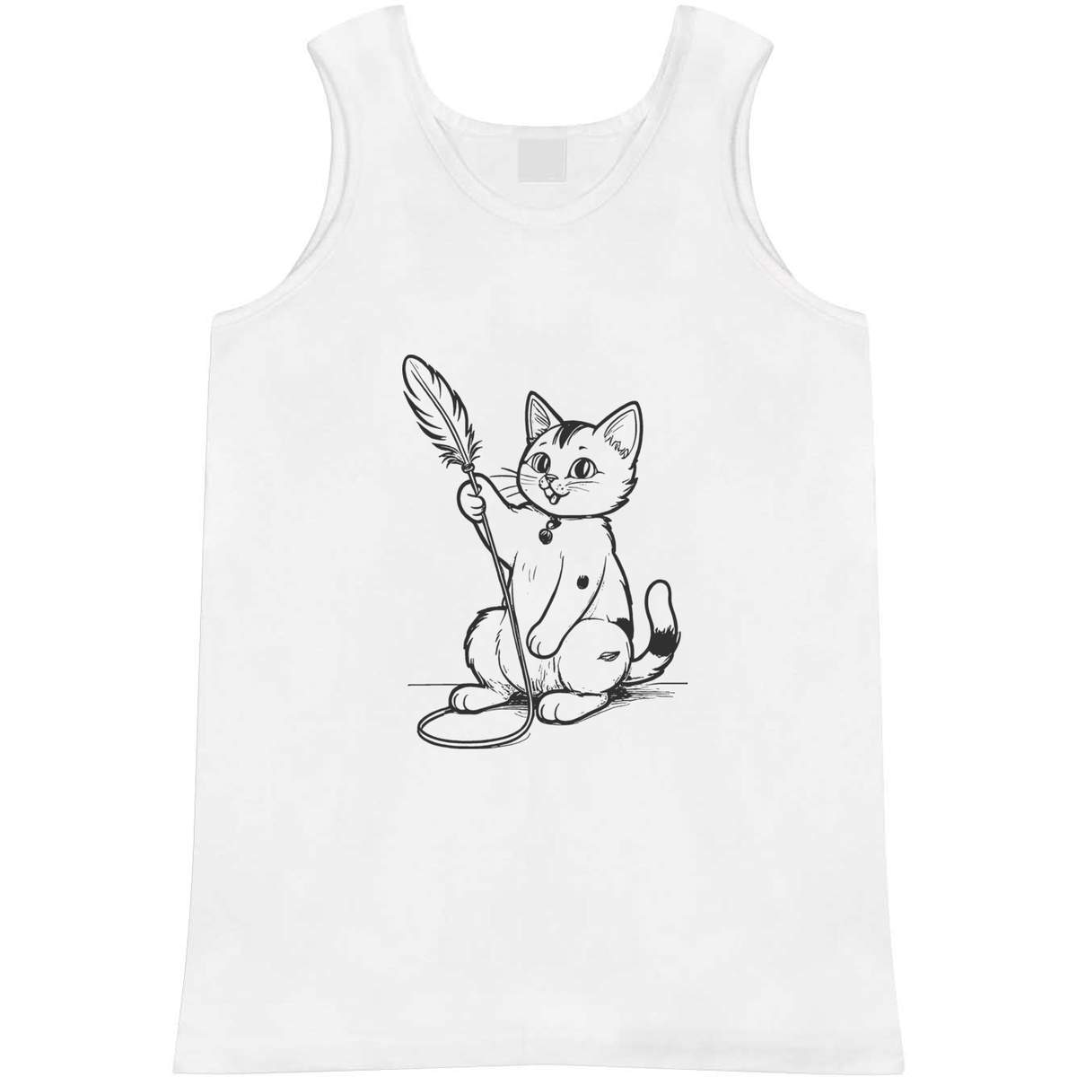 Medium 'Cat Playing With A Feather Toy' Adult Vest / Tank Top (AV00119540)
