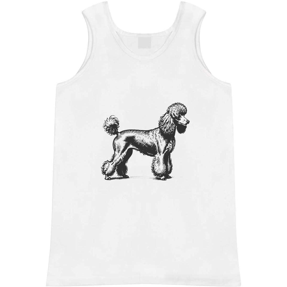 'Poodle On Show' Adult Vest - White, M - Sleeveless Tank Top for Gym, Training, Running, Sports and Summer (AV00123668)