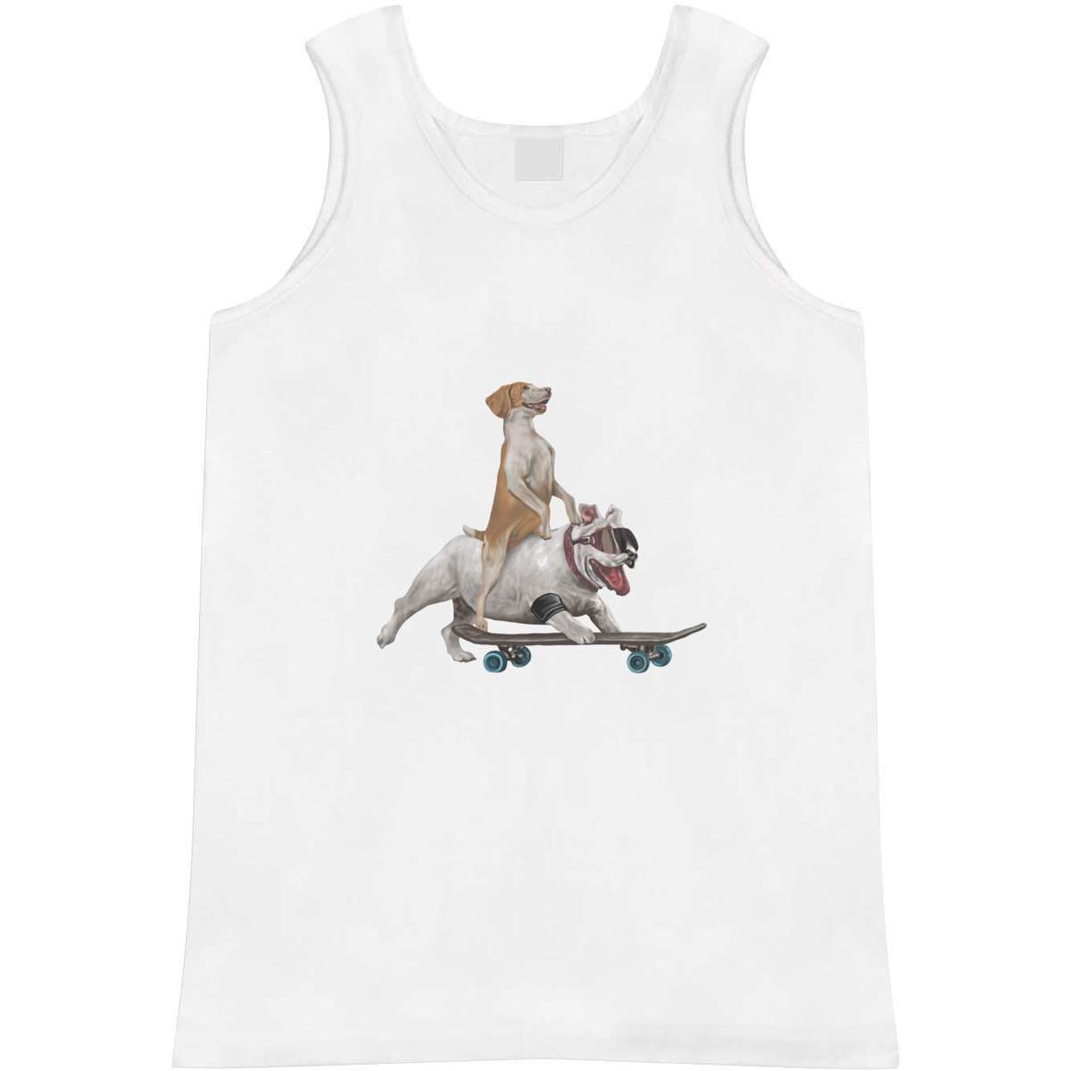 Medium 'Skateboarding Bulldog Adventure' Adult Vest / Tank Top (AV00126804)