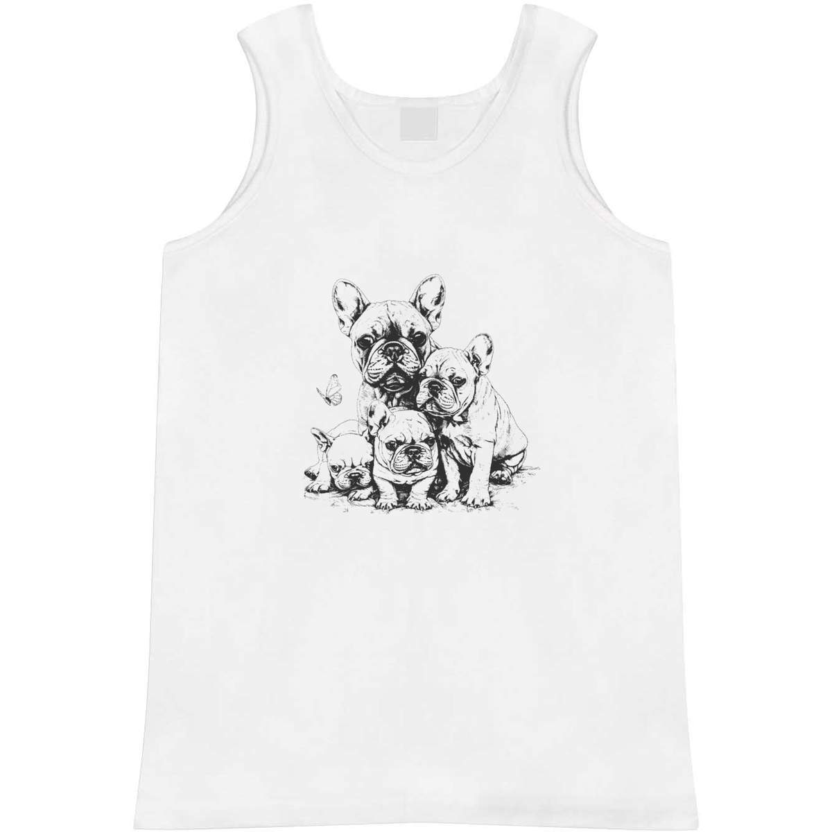 Medium 'French Bulldog Mother with Puppies' Adult Vest / Tank Top (AV00130132)