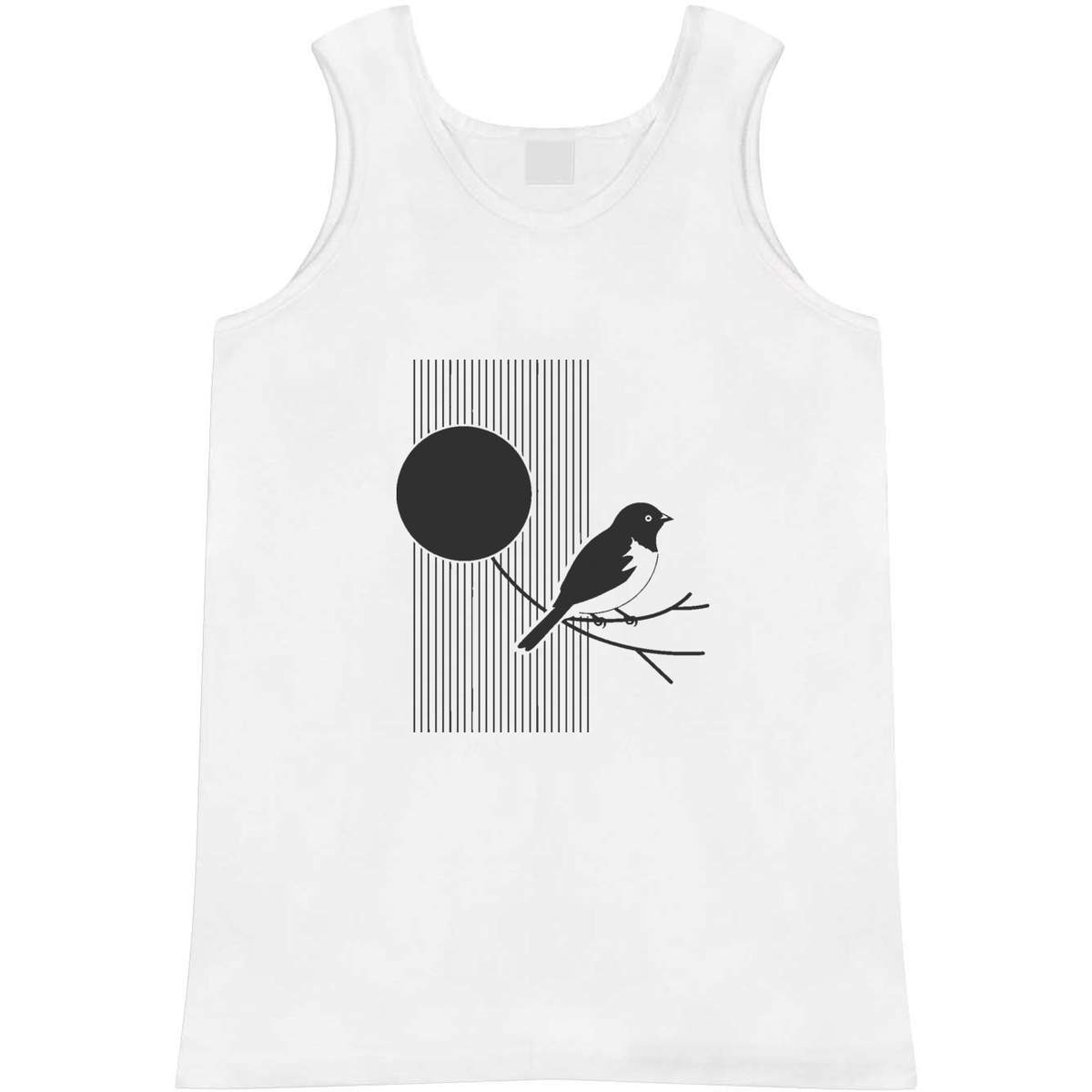 Medium 'Minimalistic Bird with Moon' Adult Vest / Tank Top (AV00132728)