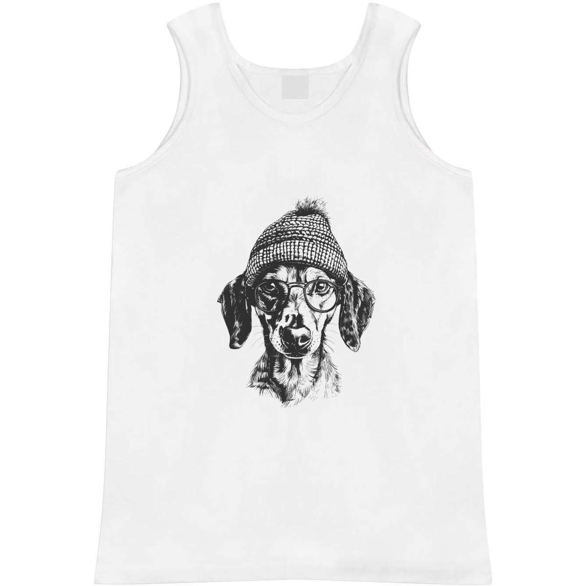 Medium 'Daschund Wearing Glasses' Adult Vest / Tank Top (AV00132740)