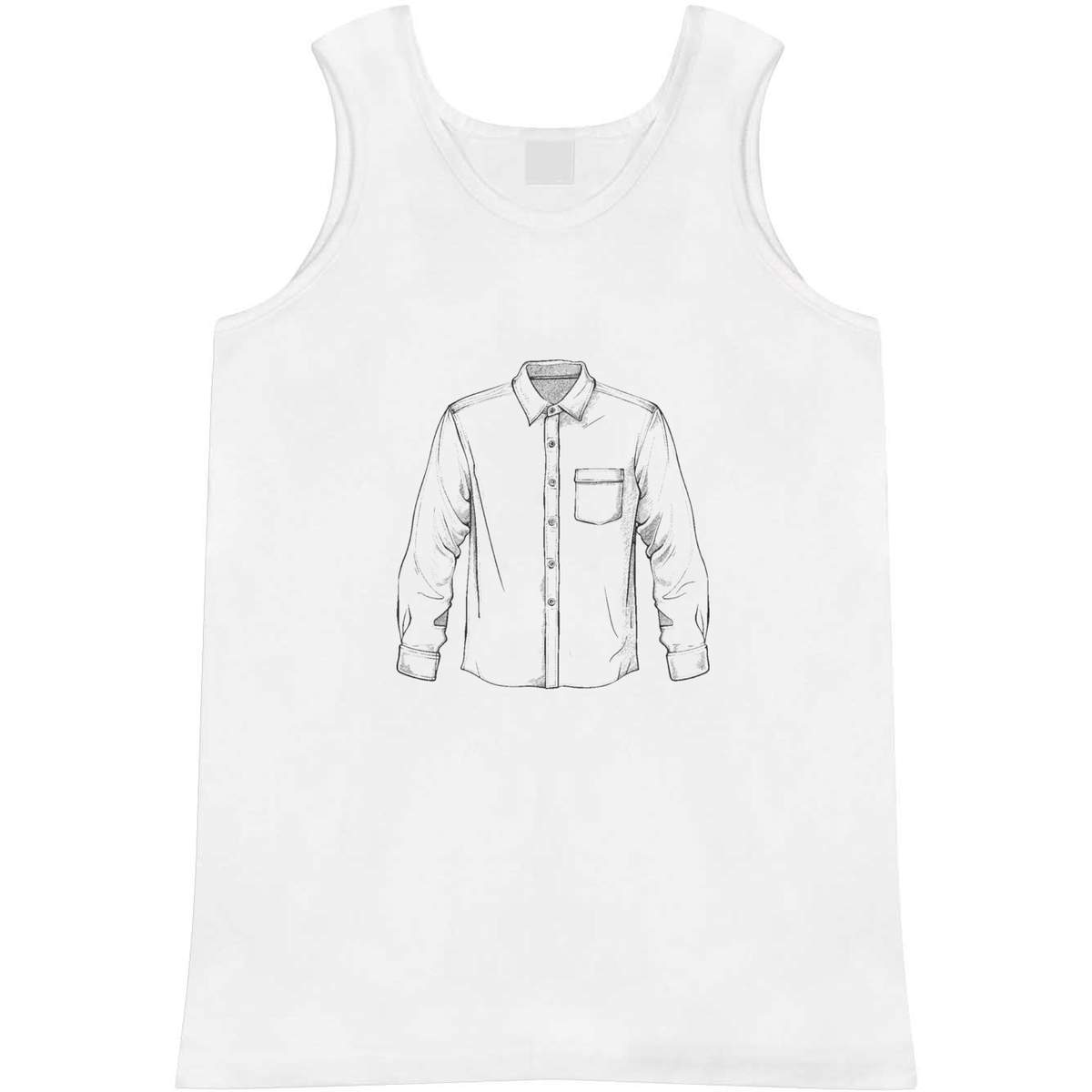 'Men's Shirt' Adult Vest - White, M - Sleeveless Tank Top for Gym, Training, Running, Sports and Summer (AV00132936)