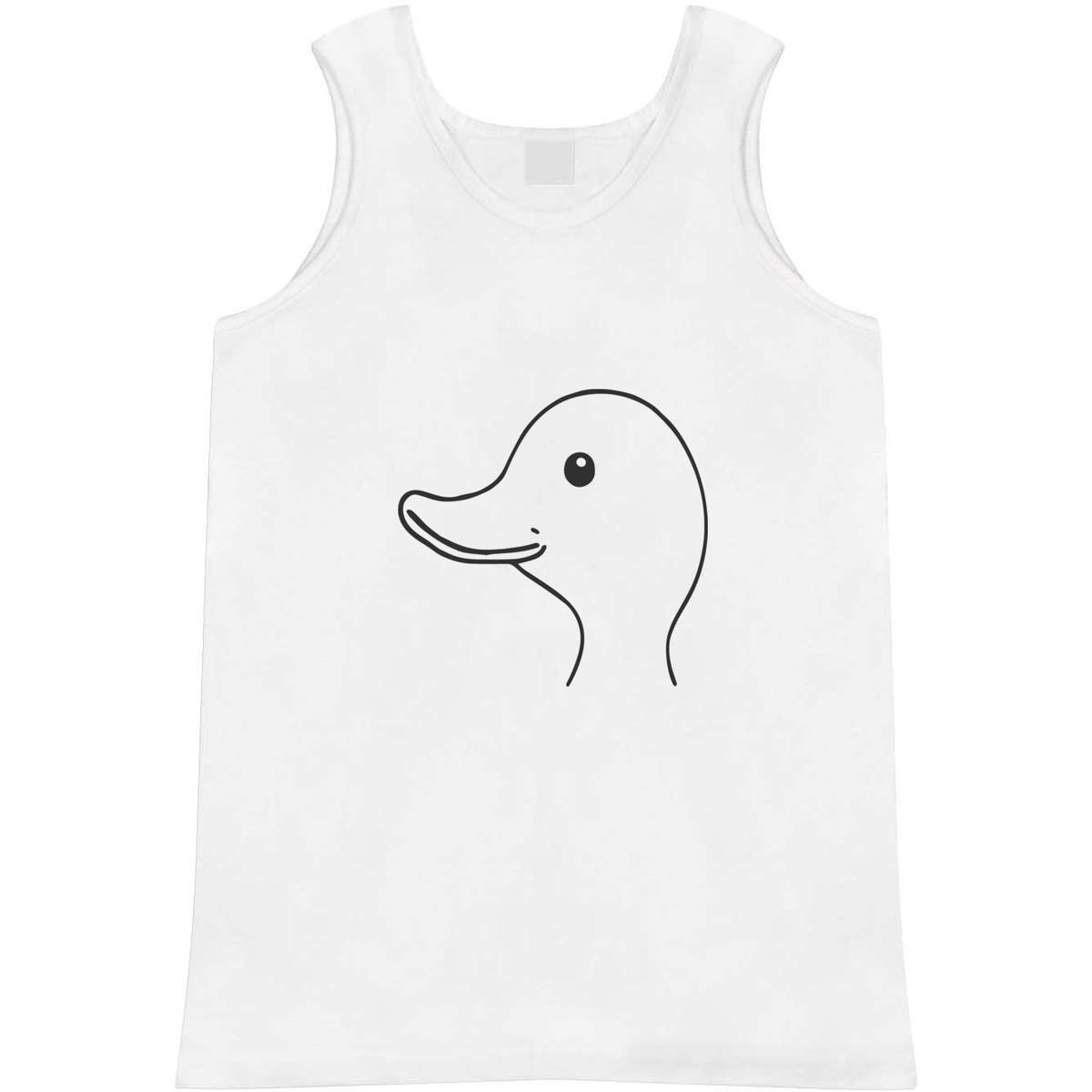 'Rubber Duck Head' Adult Vest - White, M - Sleeveless Tank Top for Gym, Training, Running, Sports and Summer (AV00139928)