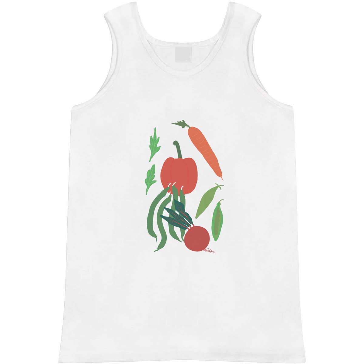 'Salad & Vegetables' Adult Vest - White, M - Sleeveless Tank Top for Gym, Training, Running, Sports and Summer (AV00142628)