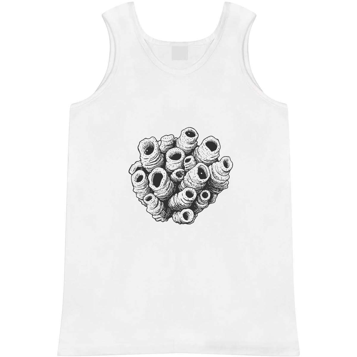 'Enclave of Barnacles' Adult Vest - White, M - Sleeveless Tank Top for Gym, Training, Running, Sports and Summer (AV00144924)