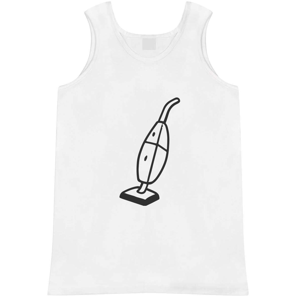 'Upright Vacuum Cleaner' Adult Vest - White, M - Sleeveless Tank Top for Gym, Training, Running, Sports and Summer (AV00162396)