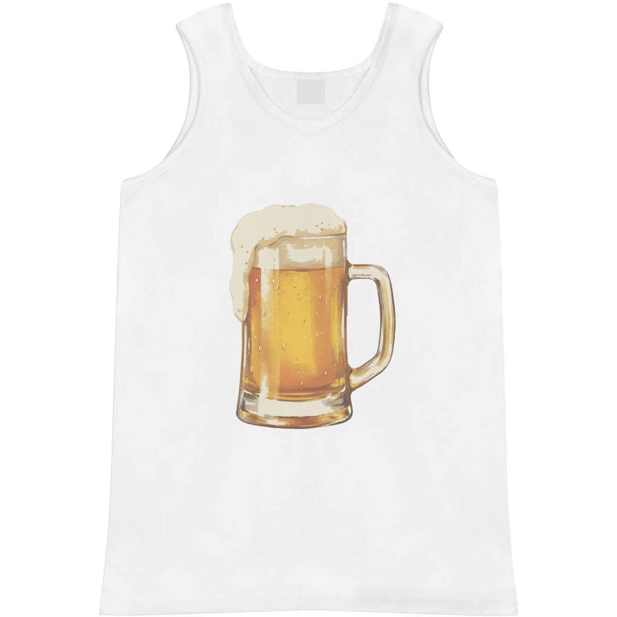 'Mug Of Beer' Adult Vest - White, M - Sleeveless Tank Top for Gym, Training, Running, Sports and Summer (AV00171992)