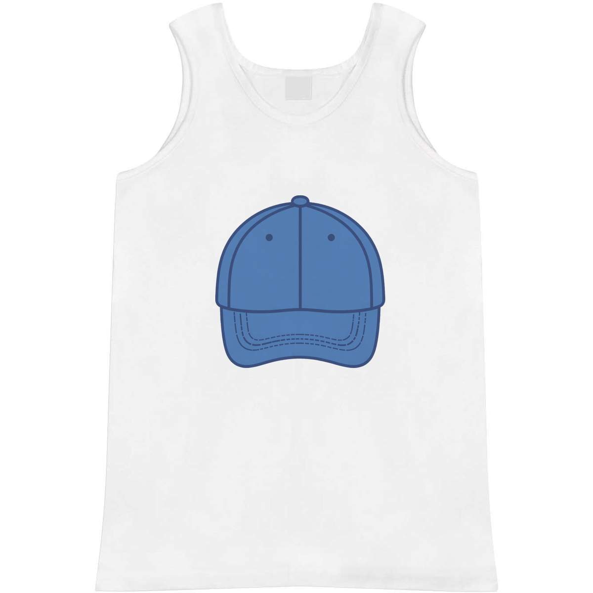 Medium 'Blue Baseball Cap' Adult Vest / Tank Top (AV00175600)