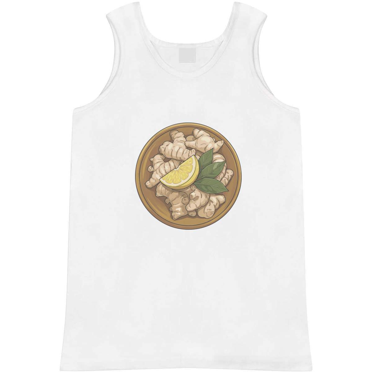 'Ginger Roots Dish' Adult Vest - White, M - Sleeveless Tank Top for Gym, Training, Running, Sports and Summer (AV00178976)