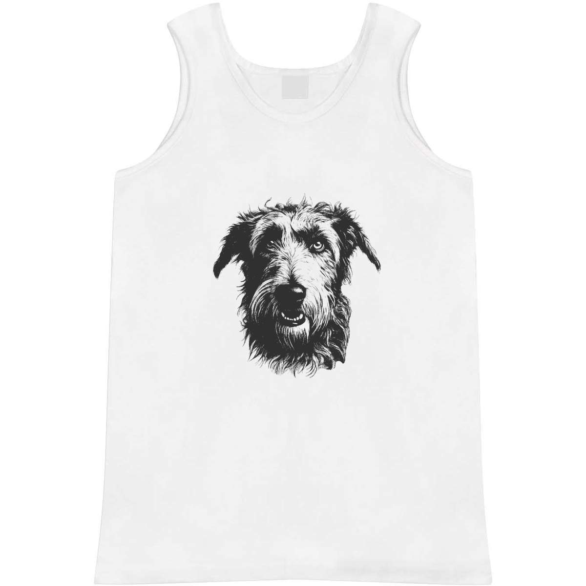 'Irish Wolfhound Portrait' Adult Vest - White, M - Sleeveless Tank Top for Gym, Training, Running, Sports and Summer (AV00180360)