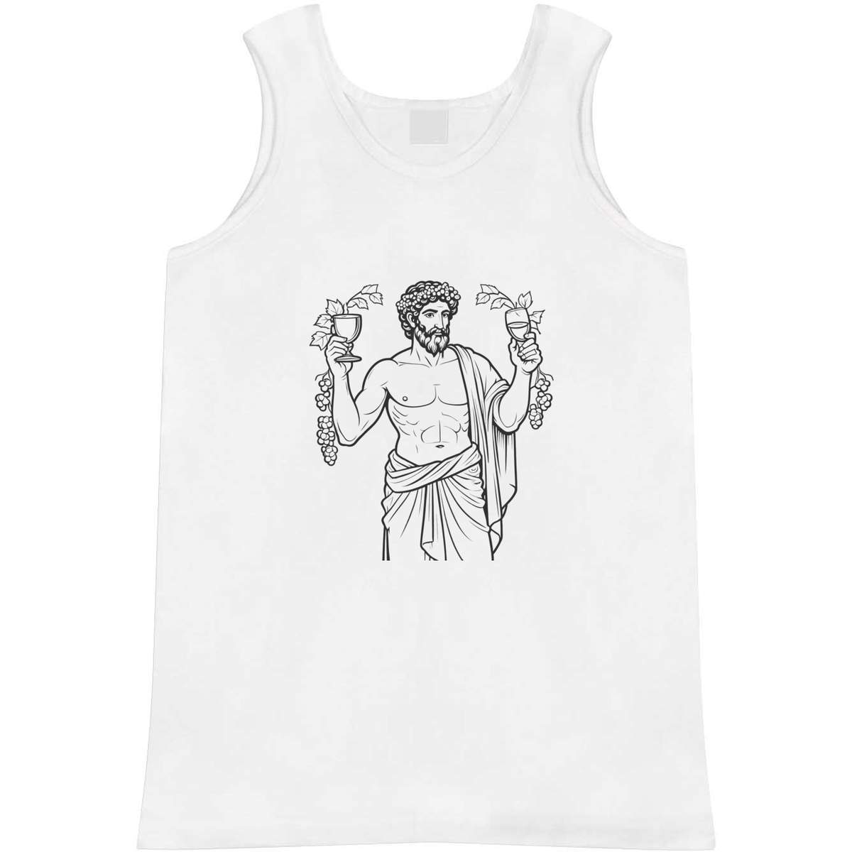 'Greek God Dionysus' Adult Vest - White, M - Sleeveless Tank Top for Gym, Training, Running, Sports and Summer (AV00181336)