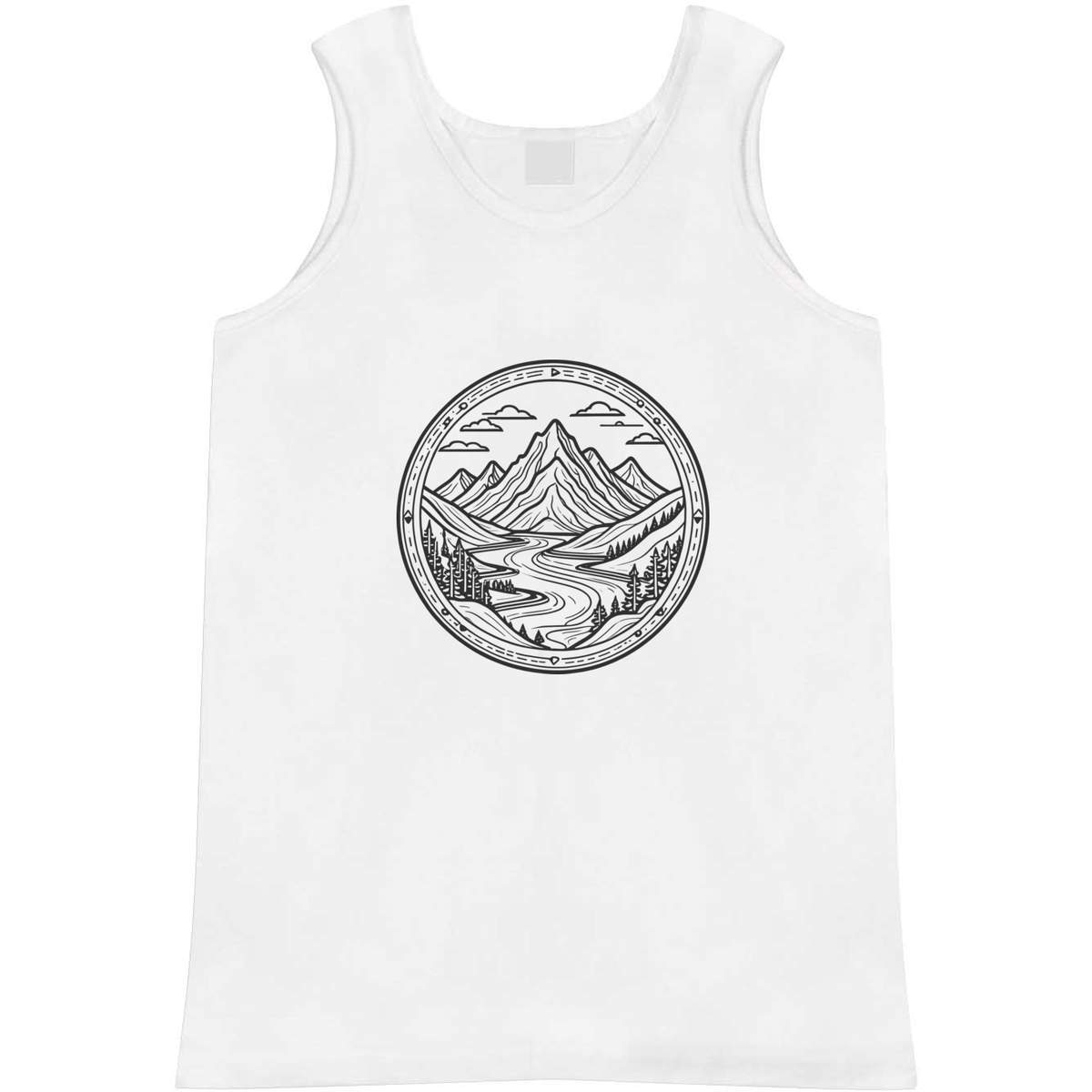 'Mountain Valley' Adult Vest - White, M - Sleeveless Tank Top for Gym, Training, Running, Sports and Summer (AV00182600)