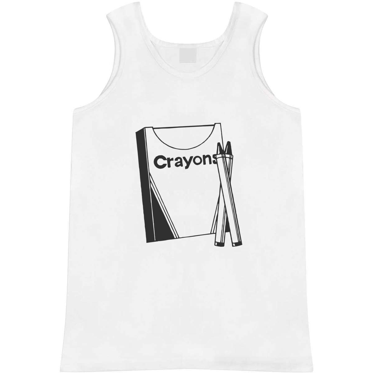 'Box Of Crayons' Adult Vest - White, M - Sleeveless Tank Top for Gym, Training, Running, Sports and Summer (AV00183320)