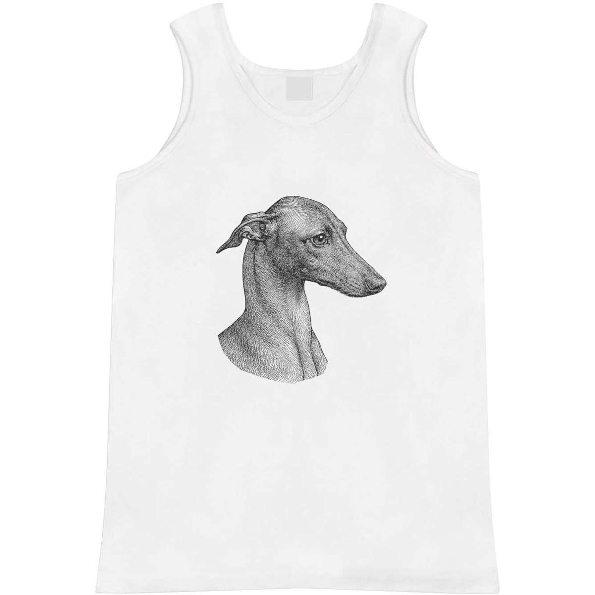 'Whippet Dog Portrait' Adult Vest - White, M - Sleeveless Tank Top for Gym, Training, Running, Sports and Summer (AV00185072)