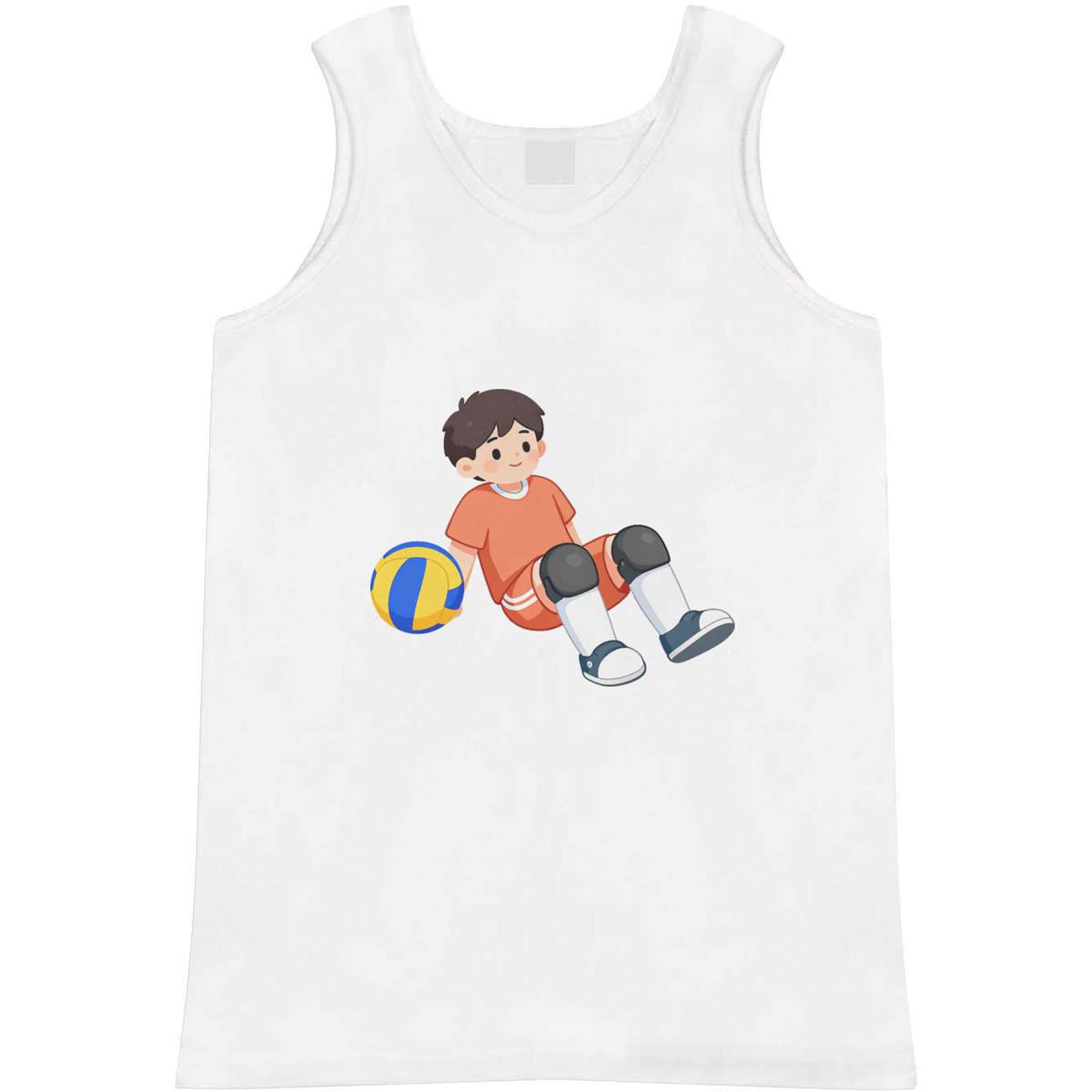 'Netball Player & Ball' Adult Vest - White, M - Sleeveless Tank Top for Gym, Training, Running, Sports and Summer (AV00185540)