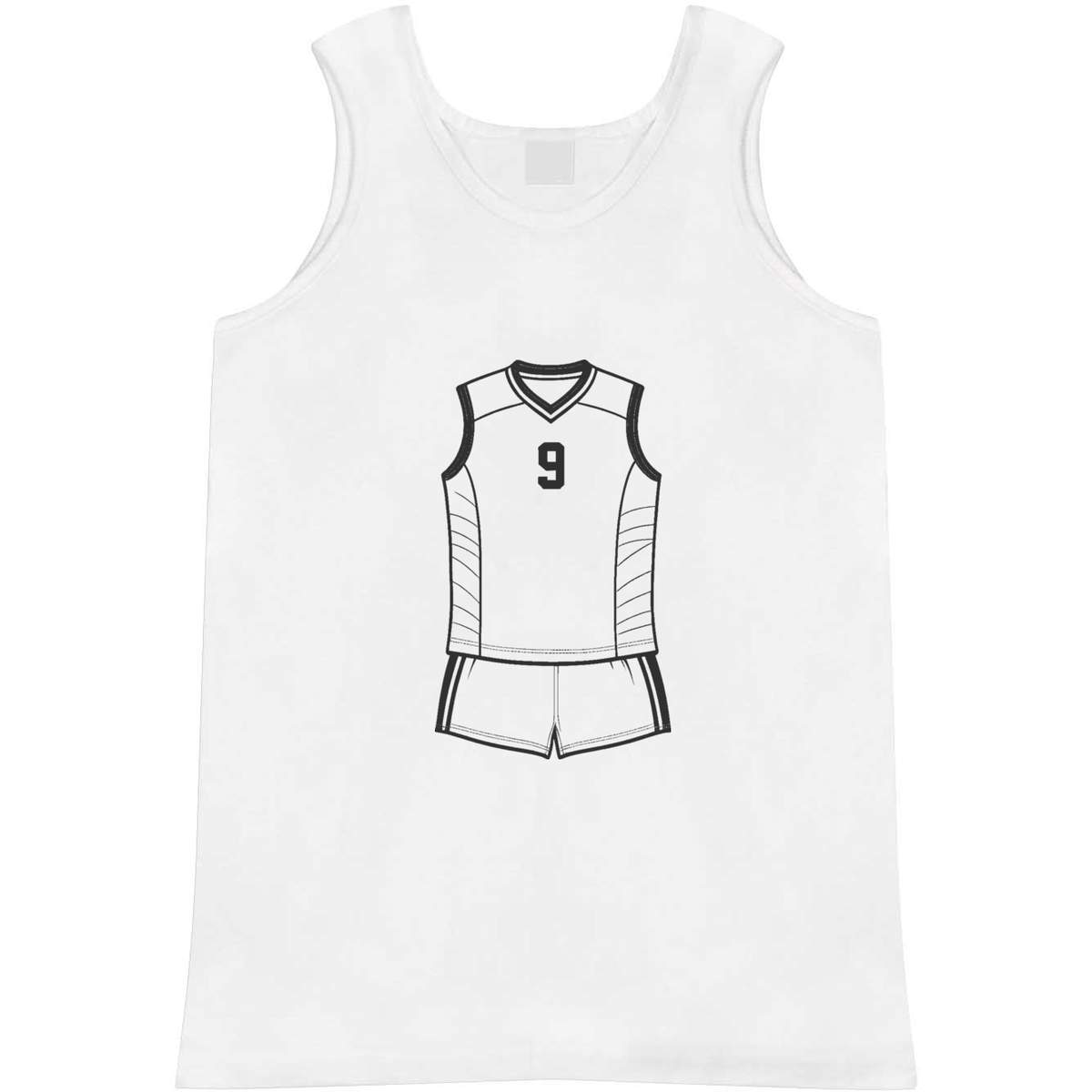 'Volleyball Uniform' Adult Vest - White, M - Sleeveless Tank Top for Gym, Training, Running, Sports and Summer (AV00186076)