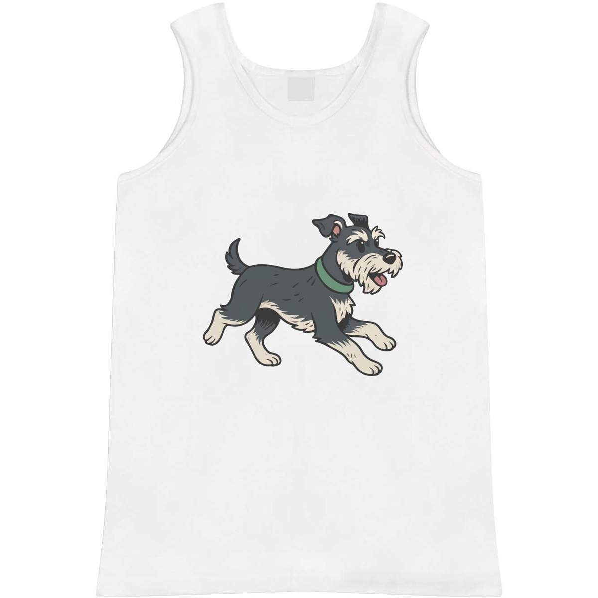 'Running Schnauzer Dog' Adult Vest - White, M - Sleeveless Tank Top for Gym, Training, Running, Sports and Summer (AV00186540)